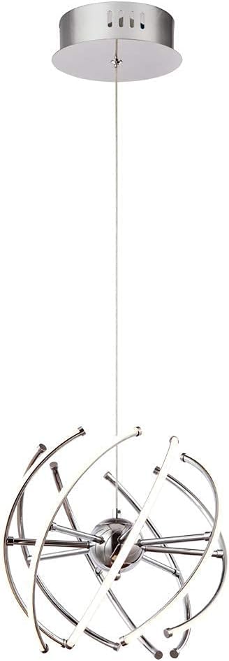 Maxax LED Pendant Light, Modern 8 Tubes Chandelier, 1856lm, 3000K Warm White, Cord &Tube Adjustable Ceiling Lighting, for Dining Room, Living Room, Chrome