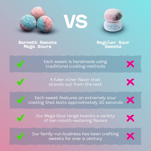 Barnetts - Mega Sour Candy Bubblegum 104g - Trendy Sweet Bags - Traditionally Handmade Sweets - Sour Coating Lasts 20 Seconds - Candies for Party Bag, Gift Hamper, or Hamper Box - Image 5