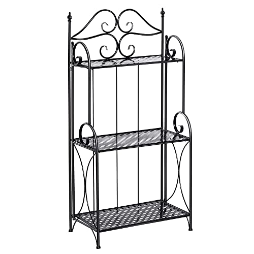 Outsunny Pflanzenregal, klappbares Blumenregal, Blumentreppe mit 3 Etagen,...