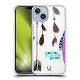 Ligero y alta calidad Head Case Designs Te Quiero a la Luna y de Vuelta Plumas del Amor Caso de Gel Suave Compatible con Apple iPhone 14 Plus
