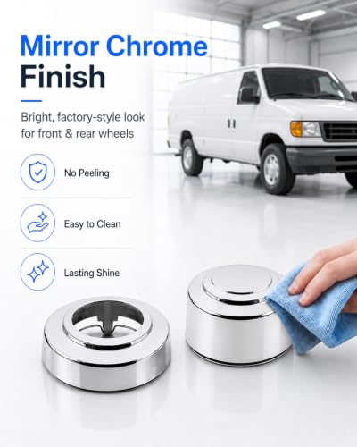 8 Lug 16" Chrome Wheel Center Hub Caps Fit for Ford 1995-2008 E250 E350 Van — view 4
