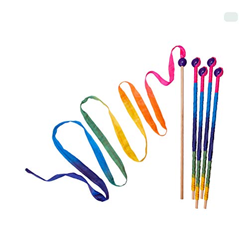 Rainbow Silk Streamer Wand for Kids (8')