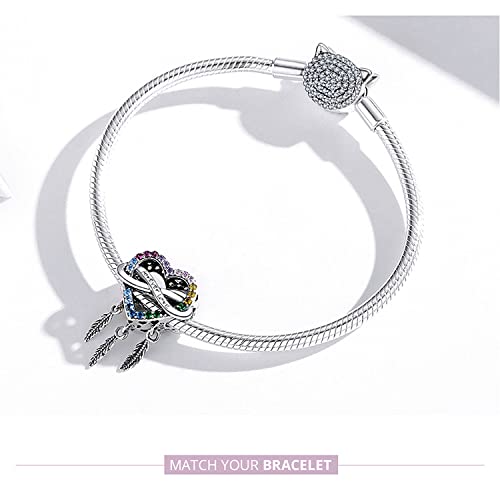 Dijes de plata 925 con oro rosa de QHQQXN para pulsera Pandora 6