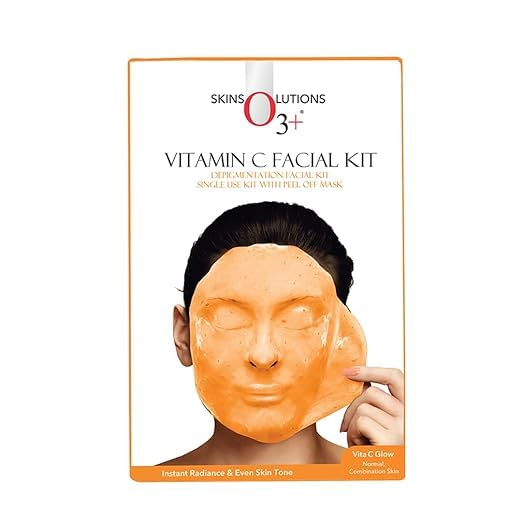 Kit facial de vitamina C, kit de despigmentación de un solo uso con máscara despegable para un brillo instantáneo y un tono de piel uniforme, Vita C