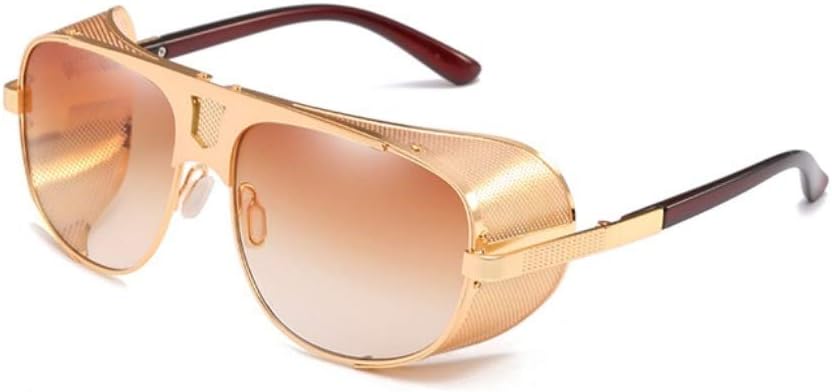 CheziChezi Flat Top Mesh Side Shield Aviator Sunglasses