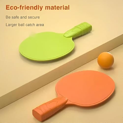 Image of toynexa Indoor Hanging Table Tennis Game Set with Paddles, Balls and Mounting Kit, Green and Orange
