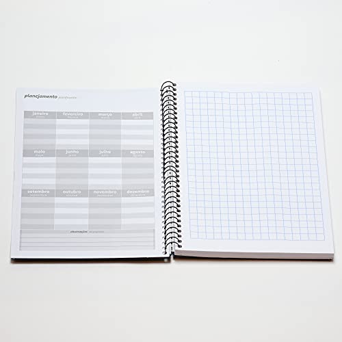 Caderno Espiral CD Quadriculado (10x10mm) 96 Folhas 1 Matéria Executive Office, Jandaia