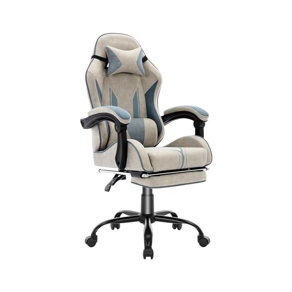 Gaming Chair for Kids Computer Chair with Footrest and Lumbar Support, Ergonomic Cute Gamer Chair, Racing Reclining PC Game Chair for Girl, Teen, Kids, Gray