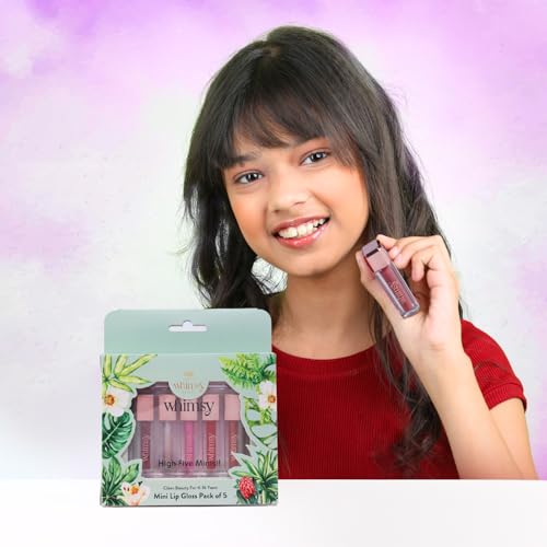 Image of Whimsy Beauty Mini Lip Gloss Kit | Safe, Non Toxic Lip Gloss Set for Kids, Preteens & Girls | Moisturizing Lip Glosses with Vitamin E, Shea Butter & Jojoba Oil | Vegan and Cruelty Free (Pack of 5)