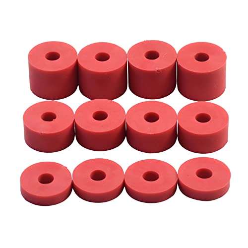 Hawkeng 6mm (M6) Super Soft Rubber Spacers Standoff Washers Shore A 38 (12 Pack) 4 x 15mm, 4 x 10mm, 2 x 5mm - Red - Image 3