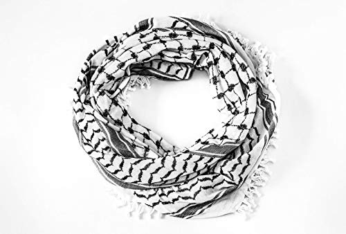 Hirbawi Premium Arabic Scarf Cotton Shemagh Keffiyeh 47"x47" Arab Scarf Made in Palestine