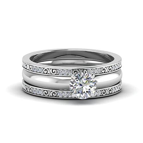 Bague de mariage diamant style filigrane pour mariée
