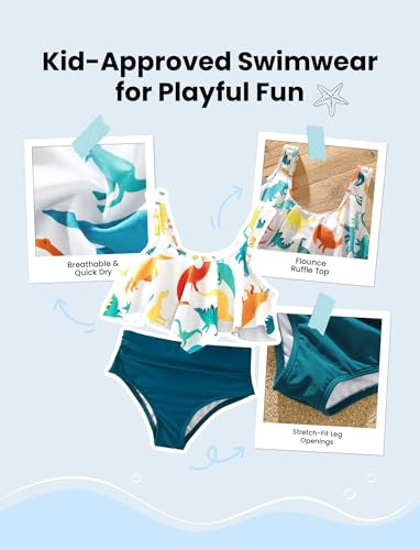 Image of PATPAT Family Matching Swimsuits Two Piece Hawaiian Tropical Beach Bikini and Swim Trunks Set Mommy and Me Bathing Suits
