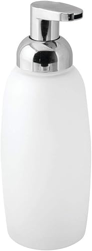 Miniatura 8 de mDesign Dispensador de jabón de manos de espuma de vidrio recargable, contenedor de botella de bomba de jabón de espuma para encimera de baño,