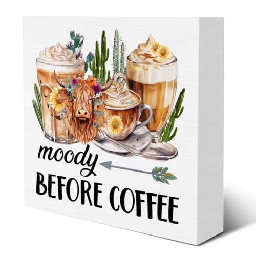 Coffee Sign Western Coffee Wood Block Sign Rustic...