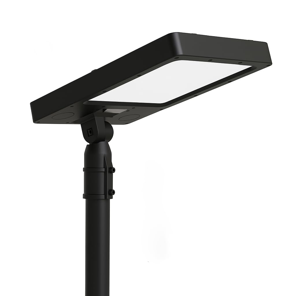 Dopa Lampione LED Solare 240W da Esterno con Palo e Base Faro Lampada Solare per Giardino Cortile Kit Completo con Telecomando Magnetico IP54 Metallo e ABS con 3 Temperature di Luce 3000K/4000K/6500K