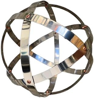 Genesa Crystal Steel, 21cm in diameter, 15mm wide bands symmetrically intertwined and fixed with copper rivets