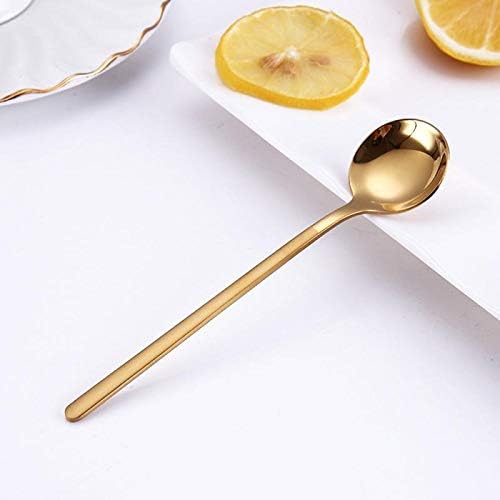 Spoons Electroplated Stainless Steel Coffee Spoon Can Be Used for Dining Table, Coffee Shop, Long Handle Teaspoon Hot Drink Tableware Size: 3 * 13cm (Color : D) (E)