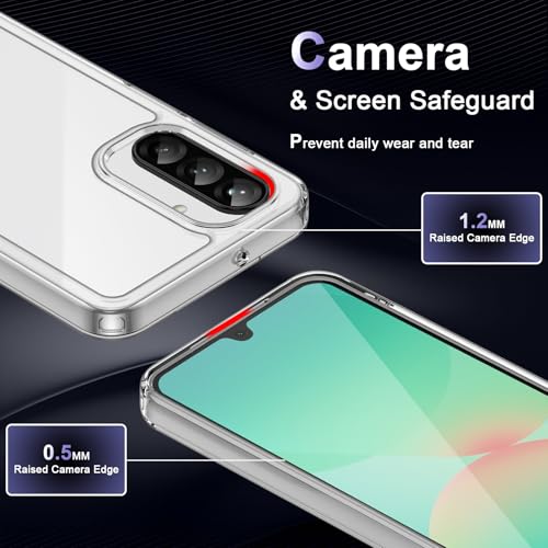 Image of Case for Samsung Galaxy A26 5G, Military Grade Drop Protection Phone Case, Yellowing Resistant, Anti-Scratch Hard PC Back, Shockproof Hard Ultra-Thin Protective Cover, Clear