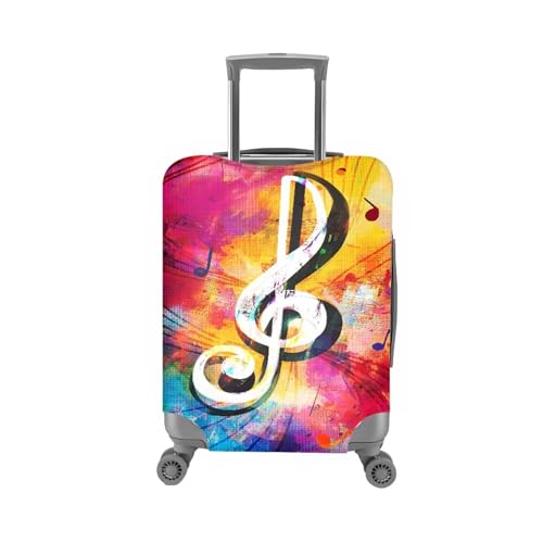Image of Mumeson Musical Note Luggage Cover for Suicase Fits 18-32 Inch Suitcase Dust Protector Luggage Protective Stain Resistant Baggage Gear Covers