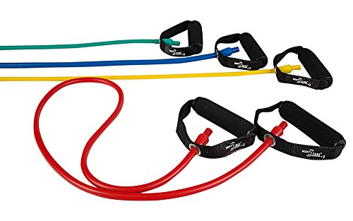 DITTMANN Body Tube Deluxe Fitnessband Expander rot/stark Schaumstoffgriff