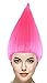 Pink Troll Hair Wigs w/Wig Cap for Halloween Cosplay Costume Party
