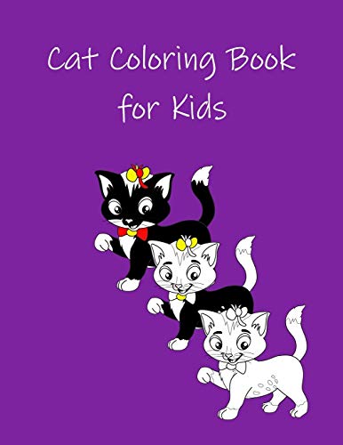Cat Coloring Book for Kids: 30 One-Sided Cat Drawings with Background Scenes for Girls and Boys Aged 6-12 Years
