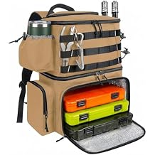 MATEIN Fishing Backpack, Water Resistant Tackle Storage Bag with Rod Holders & Cooler, Fishing Gifts for Men