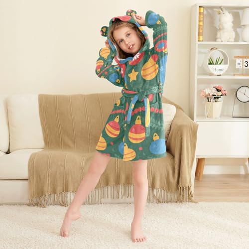 GuoChe Bathrobe For Girls Holiday Decorations Pattern Girls Robe With Hood4