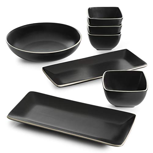 Gibson Elite Soho Lounge Dinnerware Set, 9.7" Serving Bowl, Matte Black #TOP1