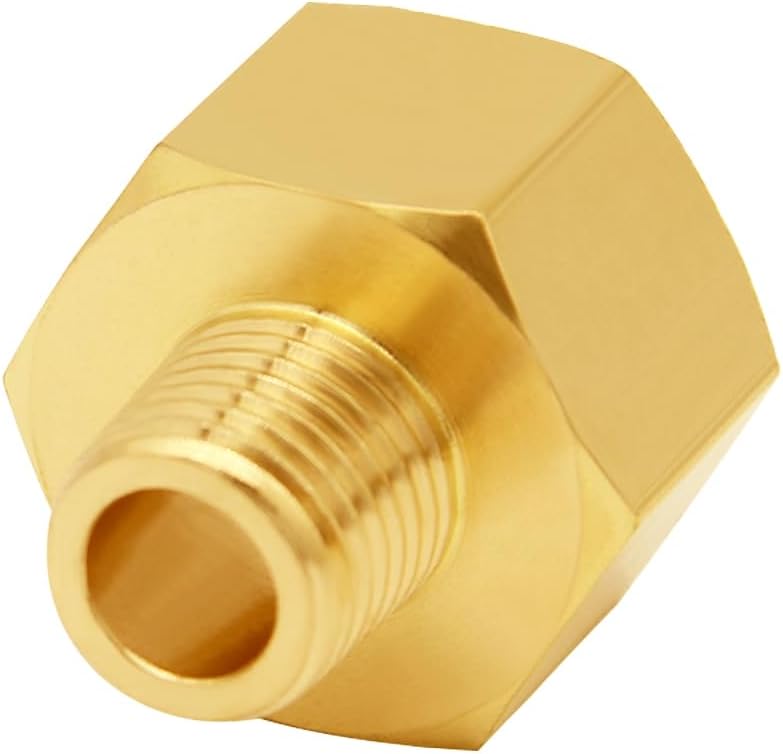 Uenede 3PCS Brass Reducer Adapter, 1/2" NPT Female to 1/4" NPT Male Thread, Hex Reducing Pipe Fitting Coupler Nipple Connector for Water/Oil/Gas
