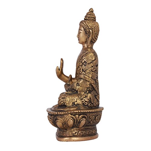 Estatua de Buda de Bronce con Acabado Antiguo 17.5 cm miniatura 3