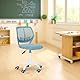 FurnitureR Kompakter Klassenstuhl, ergonomischer Sitz für Schule, Rückenlehne aus atmungsaktivem Netzgewebe, höhenverstellbar, Zeichenzimmerstuhl für Kinder, leicht zu verschieben 360°, Morandi blau