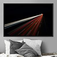 Framed Canvas Wall Art Light Exposure Colorful Industrial Lights Multicolor Neon Photography Places Portrait Realism - 16x24 inches