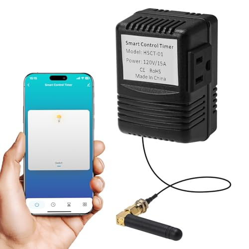Zuomeng WiFi Smart Socket Timer for Low Voltage Landscape Lighting, App & Voice Control with Alexa/Google, 4 Smart Modes, 2.4GHz Wi-Fi, Easy to Install