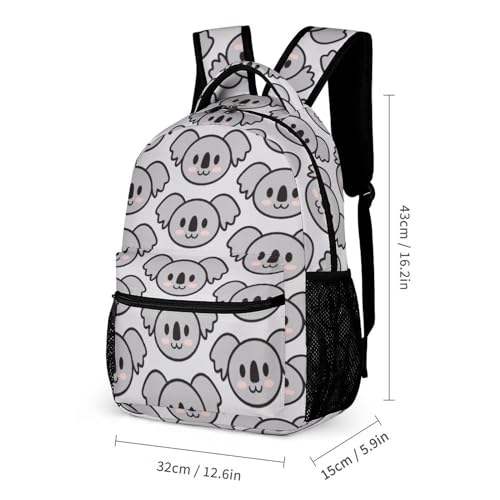 Koala School Backpack for Kids Girls Boys, 16 Inch Cute Koalas Themed Bookbag, Personalized School Backpack for Students Children, Lightweight, Large Capacity3