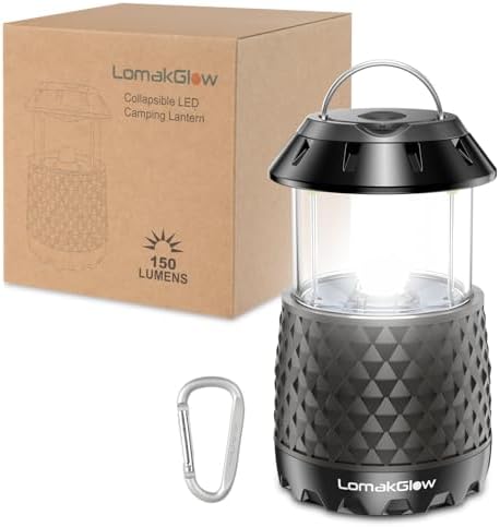 LED Camping Lantern – Collapsible, Waterproof, White Bright Light for Power Outages, Hurricanes, Storms & Outdoor Use – Indoor Emergency & Hiking Gear – Black
