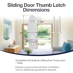 Thumb Latch Replacement for Andersen Sliding Patio Door Lock, Compatible with Narroline, Perma-Shield and Frenchwood Gliding Doors, Tribeca Style Sliding Door Thumb Latch (White) - Image 2