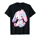 Kawaii Pastel Goth Creepy Cute Witchy Sad Zombie Pink Bunny T-Shirt
