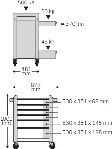 Stahlwille 93/130 Werkstattwagen bestückt mit 130-tlg. Premium-Werkzeugset l Erstausrüstung für Industrie, Handwerk und Automotive l Made in Germany – Bild 6