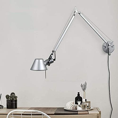 Brazo oscilante largo para aplique de pared de metal con diseño minimalista 3