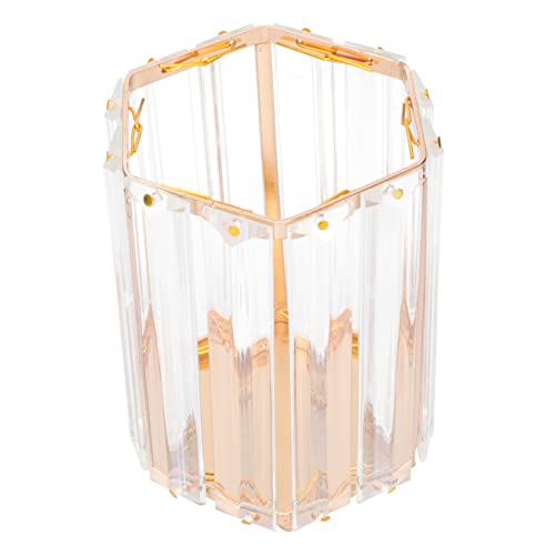 DOITOOL Pot à Pinceaux De Maquillage Verre Seau à Stylos De Forme Géométrique Récipient Décoratif Pour Maison Et Rangement
