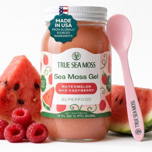 TrueSeaMoss Sea Moss Gel – Watermelon/Raspberry Pack of 1 (Labels may Vary)
