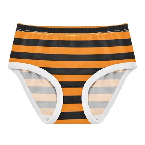 Black Orange Stripe Toddler Girls's Underwear 2T
