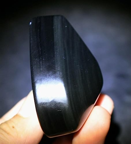 Cœur d'obsidienne œil de chat en quartz véritable de 150g de qualité supérieure