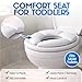 Travel Potty Seat w/ Washable Carry Bag - Perfect for Travel - Padded for Soft Cushion - Portable Reusable Toilet Pottie Training Seats Folds - Toddler Child Baby Kids - Mommy's Helper Cushie Traveler , White