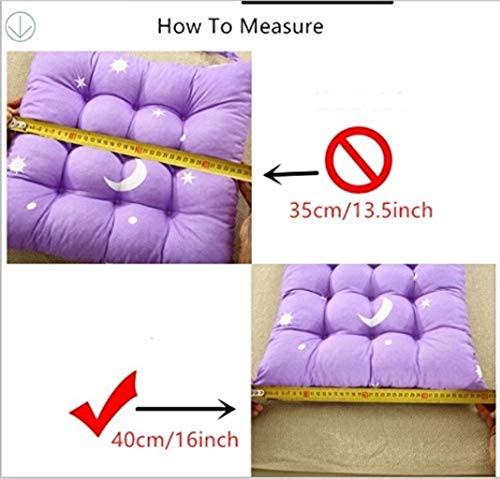 Cushion Chair Seat Pads With Ties, Set Of 6 Garden Kitchen Dining Chair Cushions Tie On (Polka Dot) - Quilted Design - 40X40Cm/16X16In,Blue #TOP2