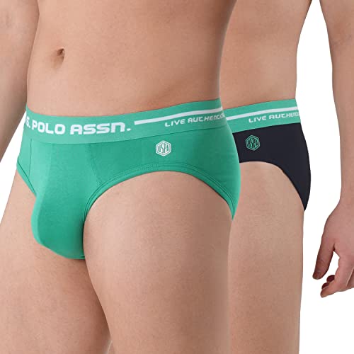 Image of U.S. Polo Assn. Men Logo Waistband Cotton Stretch IYAH Briefs - Pack of 2