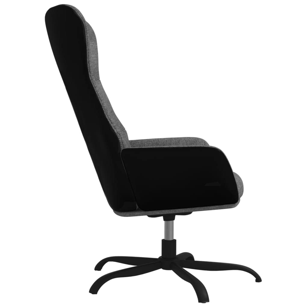Relaxsessel Hellgrau Stoff mit Metallgestell, drehbar 360 Grad, gepolstert mit Schaumstoff, ergonomisch bequemer Lounge Sessel für Wohnzimmer, Büro, Leseecke, mit Armlehne und Rückenlehne