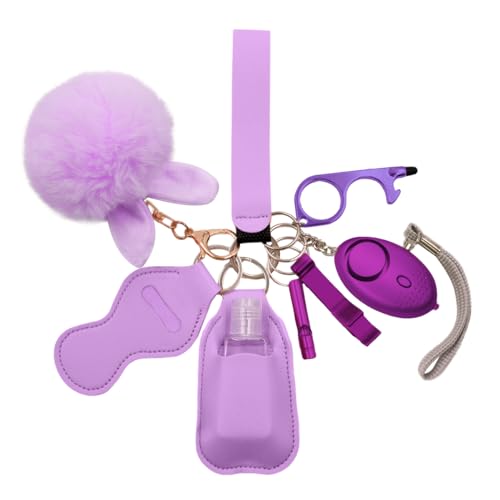 Safety Keychains for Women, Wristlet Strap Keychain Set with Personal Alarm,9 PCS Self Protection Keychain Accessories Kit